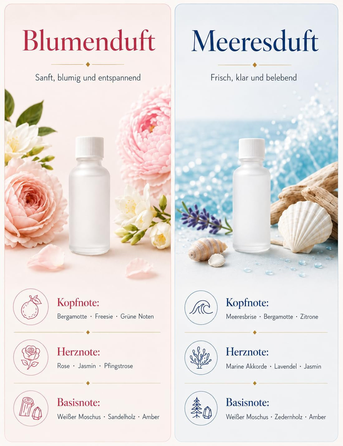 Auto Duft Lufterfrischer Doppel-Zerstäubung, 2 * 30Ml (Ozean & Fruchtduft), Elektrischer Autoduft, Ultraschall-Zerstäuber, Auto Ein/Ausschalten, Sternenhimmel-Licht, BJ 588
