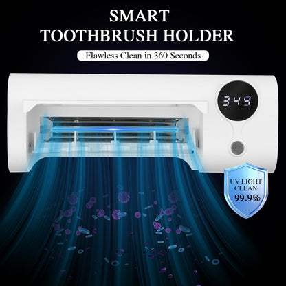 Zahnbürstenhalter Elektrische Zahnbürste, Zahnbürsten Sterilisator Mit UV Licht, Zahnbürstenhalter Wand, Zahnputzbecherhalter Ohne Bohren, USB Wiederaufladbar, Hygienischer Halter Für Das Badezimmer