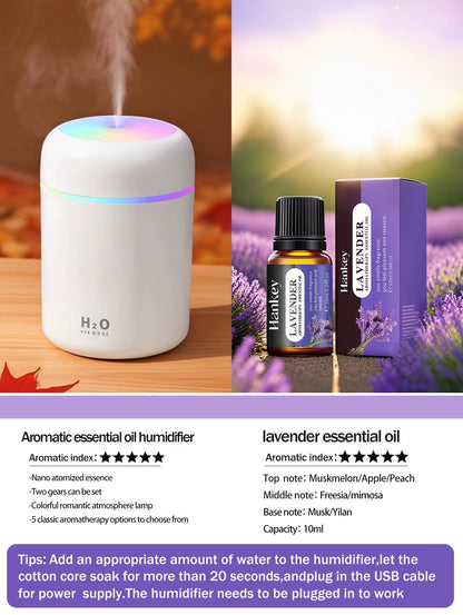 300Ml Aromatherapy Diffuser Humidifier Air Purifier Car Home Use Seven-Color Light Aromatherapy Essential Oil