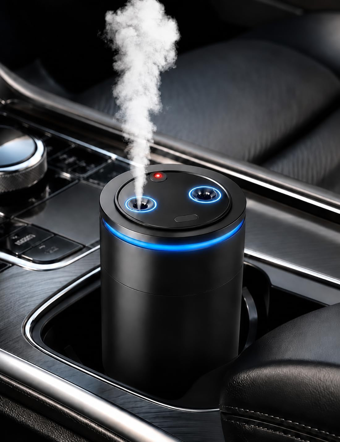 Auto Duft Lufterfrischer Doppel-Zerstäubung, 2 * 30Ml (Ozean & Fruchtduft), Elektrischer Autoduft, Ultraschall-Zerstäuber, Auto Ein/Ausschalten, Sternenhimmel-Licht, BJ 588