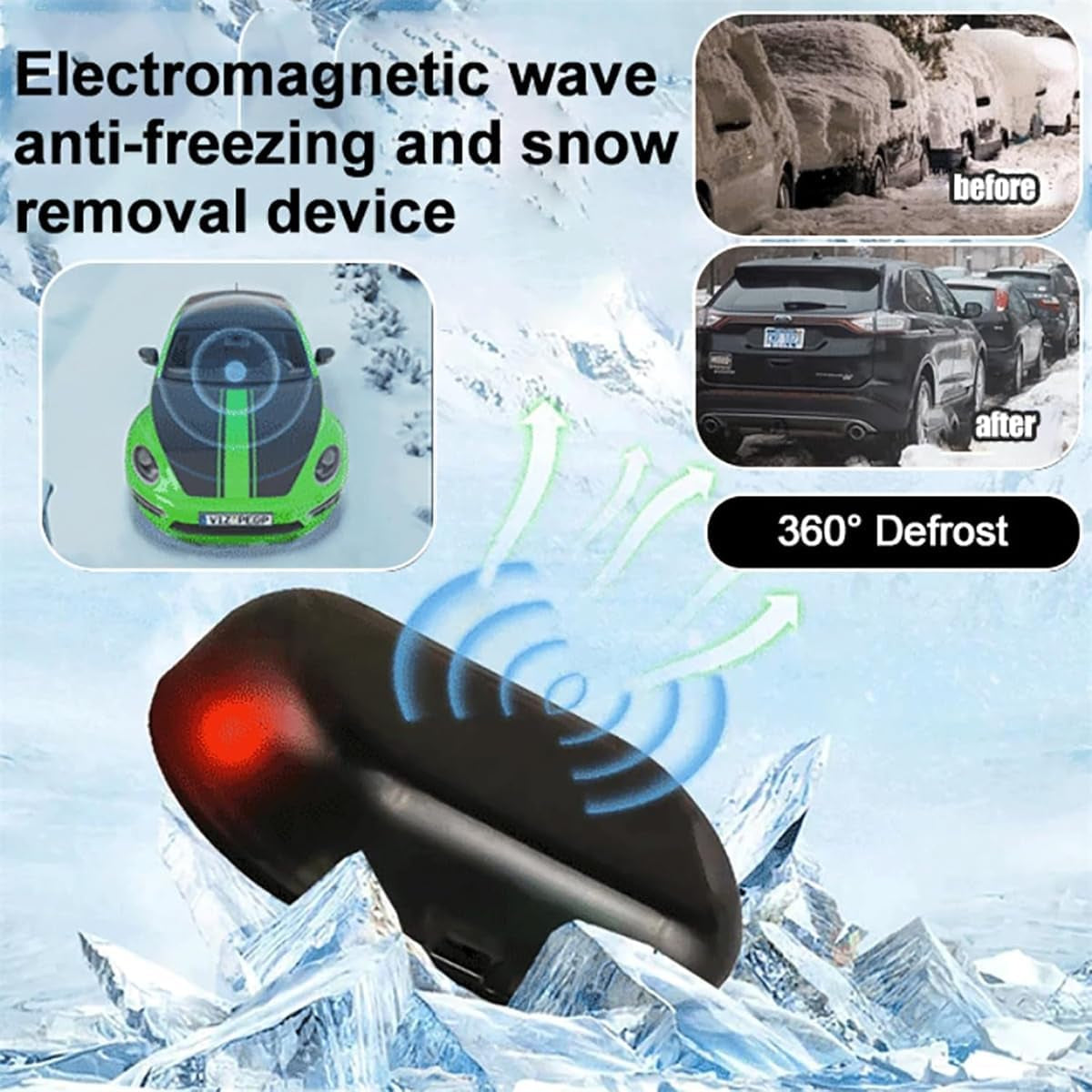 Electromagnetic Wave anti Freezing and Snow Removal Device,2025 New Antifreeze Snow Removal Device,Anti-Freeze Electromagnetic Car Snow Removal Device,Antifreeze Snow Removal Instrument (1 Pcs)