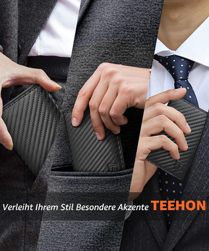 TEEHON Geldbörse Herren - Slim Wallet Mit Münzfach & RFID Portmonee Herren