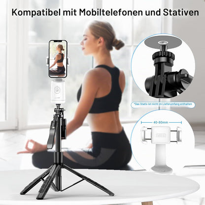 Auto Face Tracking Stativ, 360° Rotation Smart Tracking Telefonhalter, Keine App Nötig, Smart Gesicht Körper Tracking Selfie Stick Gimbal Stabilisator Für Videoaufnahme, Live Streaming, Vlog (Weiß)
