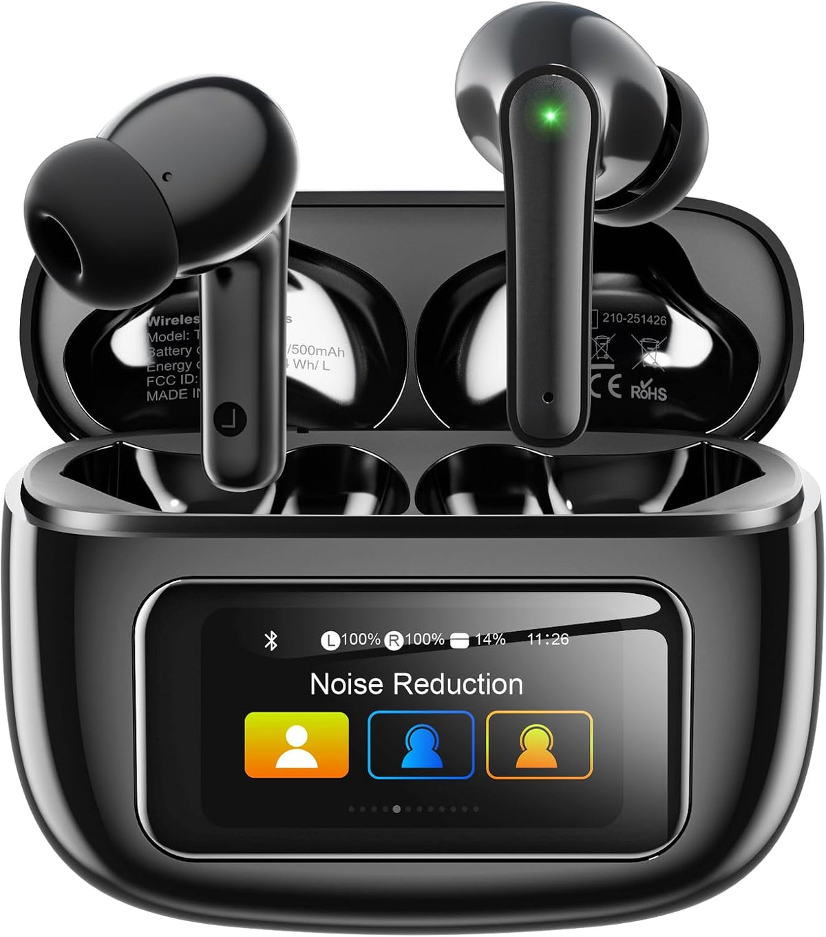 Bluetooth Kopfhörer, in Ear Kopfhörer Bluetooth 5.4 Mit Touchscreen Display