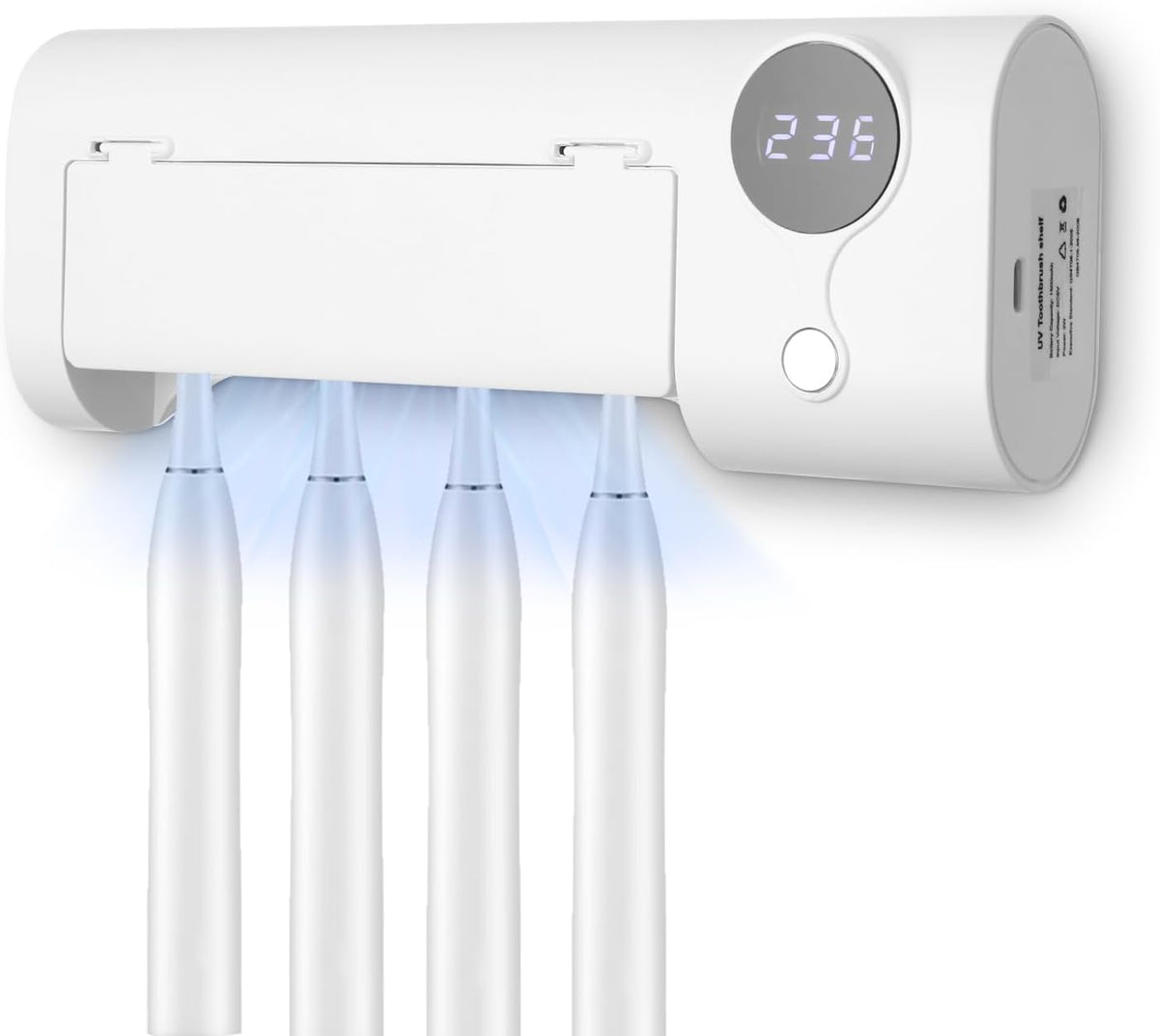 Zahnbürstenhalter Elektrische Zahnbürste, Zahnbürsten Sterilisator Mit UV Licht, Zahnbürstenhalter Wand, Zahnputzbecherhalter Ohne Bohren, USB Wiederaufladbar, Hygienischer Halter Für Das Badezimmer