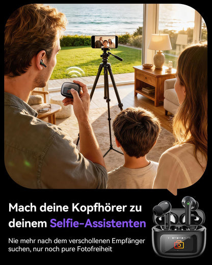 Bluetooth Kopfhörer, in Ear Kopfhörer Bluetooth 5.4 Mit Touchscreen Display