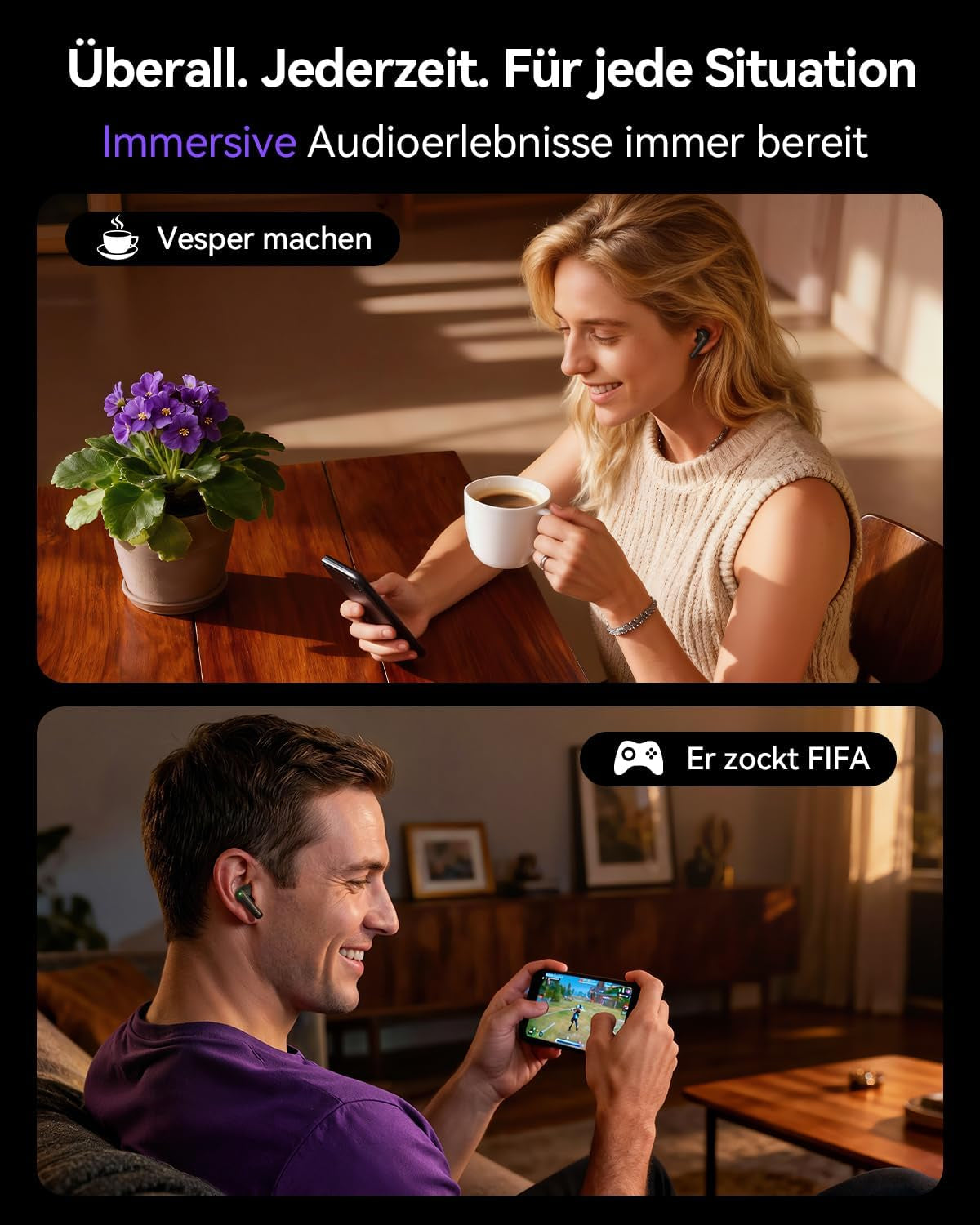 Bluetooth Kopfhörer, in Ear Kopfhörer Bluetooth 5.4 Mit Touchscreen Display