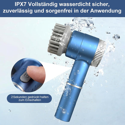 Elektrische Reinigungsbürste, Tragbare Kabellose Power Spin Scrubber Mit 5 Bürstenköpfen, 3 Geschwindigkeiten, Led-Display & IPX7 Wasserdicht, Cleaning Brush Für Bad, Fliesen, Küche, Boden, Auto