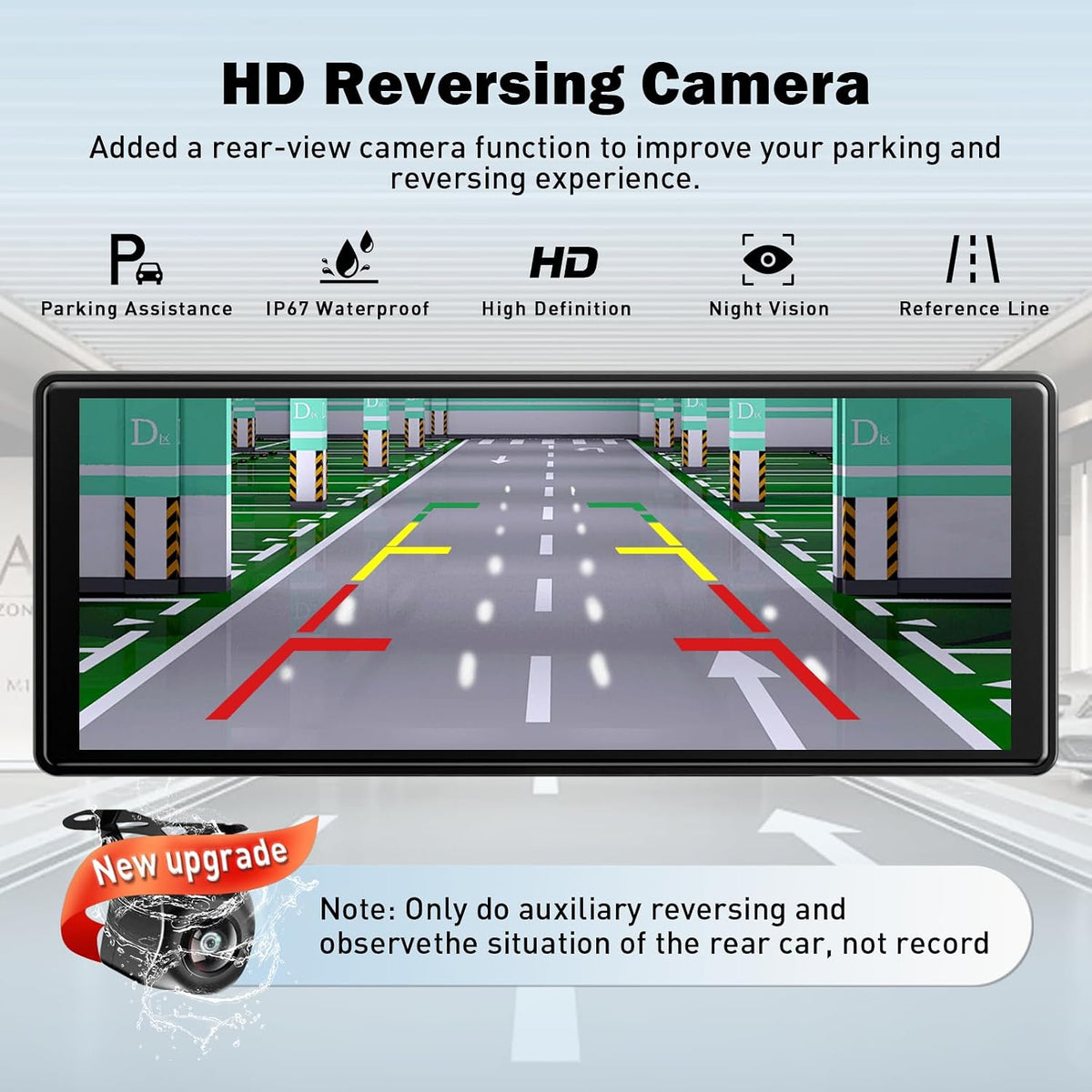 10,26 Zoll Carplay Display, Tragbarer Car Multimedia Player Mit Apple Carplay & Android Auto, Rückfahrkamera 1080P, IPS Touchscreen, Sprachsteuerung, GPS Navigation, Bt/Fm/Aux/Mirror Link