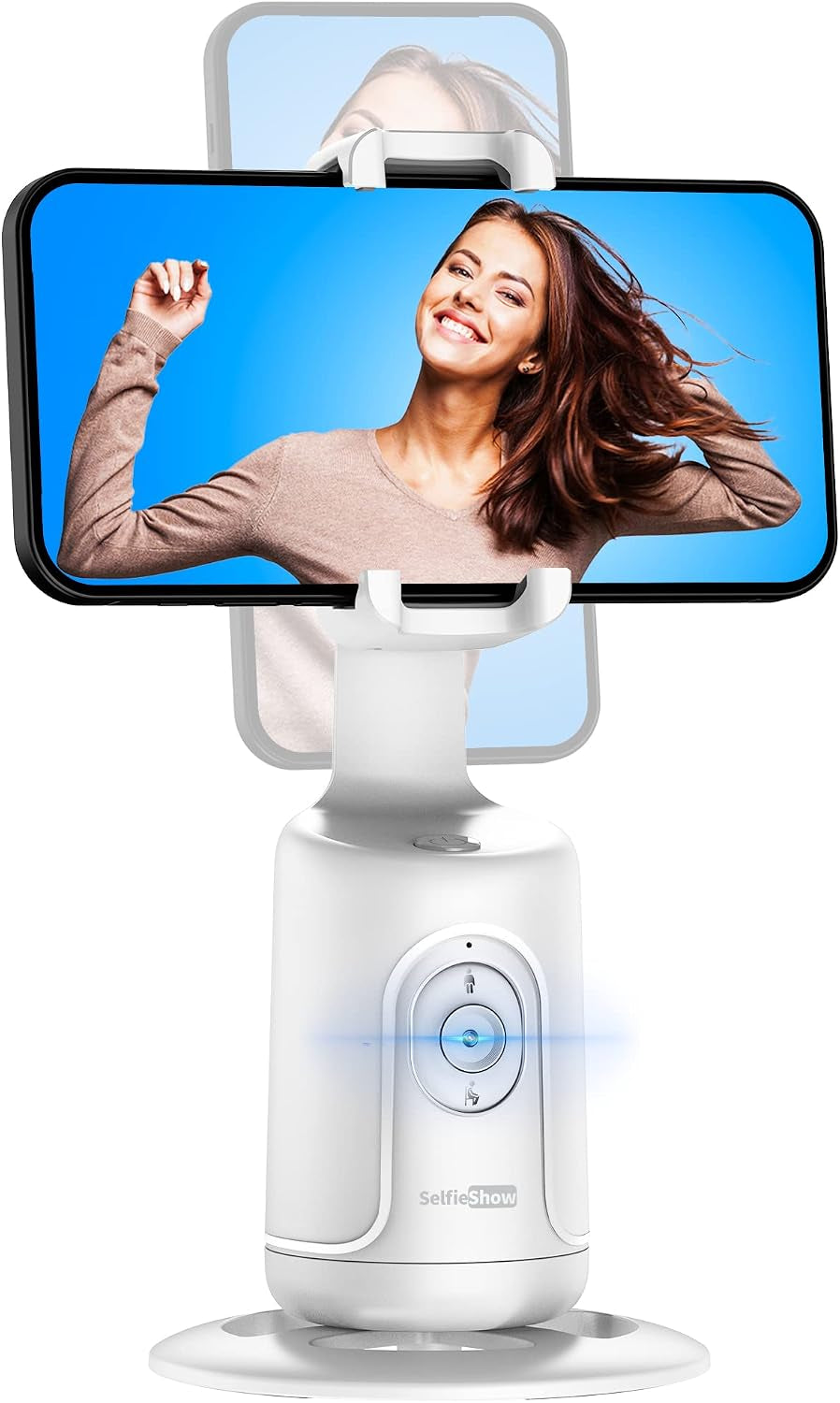 Auto Face Tracking Stativ, 360° Rotation Smart Tracking Telefonhalter, Keine App Nötig, Smart Gesicht Körper Tracking Selfie Stick Gimbal Stabilisator Für Videoaufnahme, Live Streaming, Vlog (Weiß)